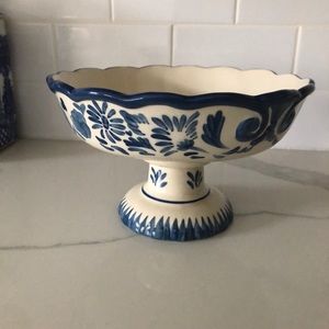 Bella Casa ceramic pedestal bowl